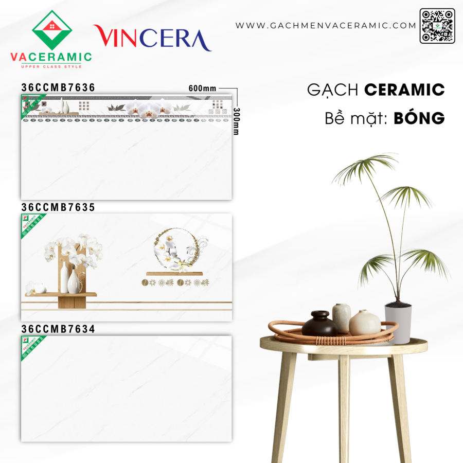 GẠCH ỐP TƯỜNG 30x60 VINCERA 7636 - 7635 - 7634