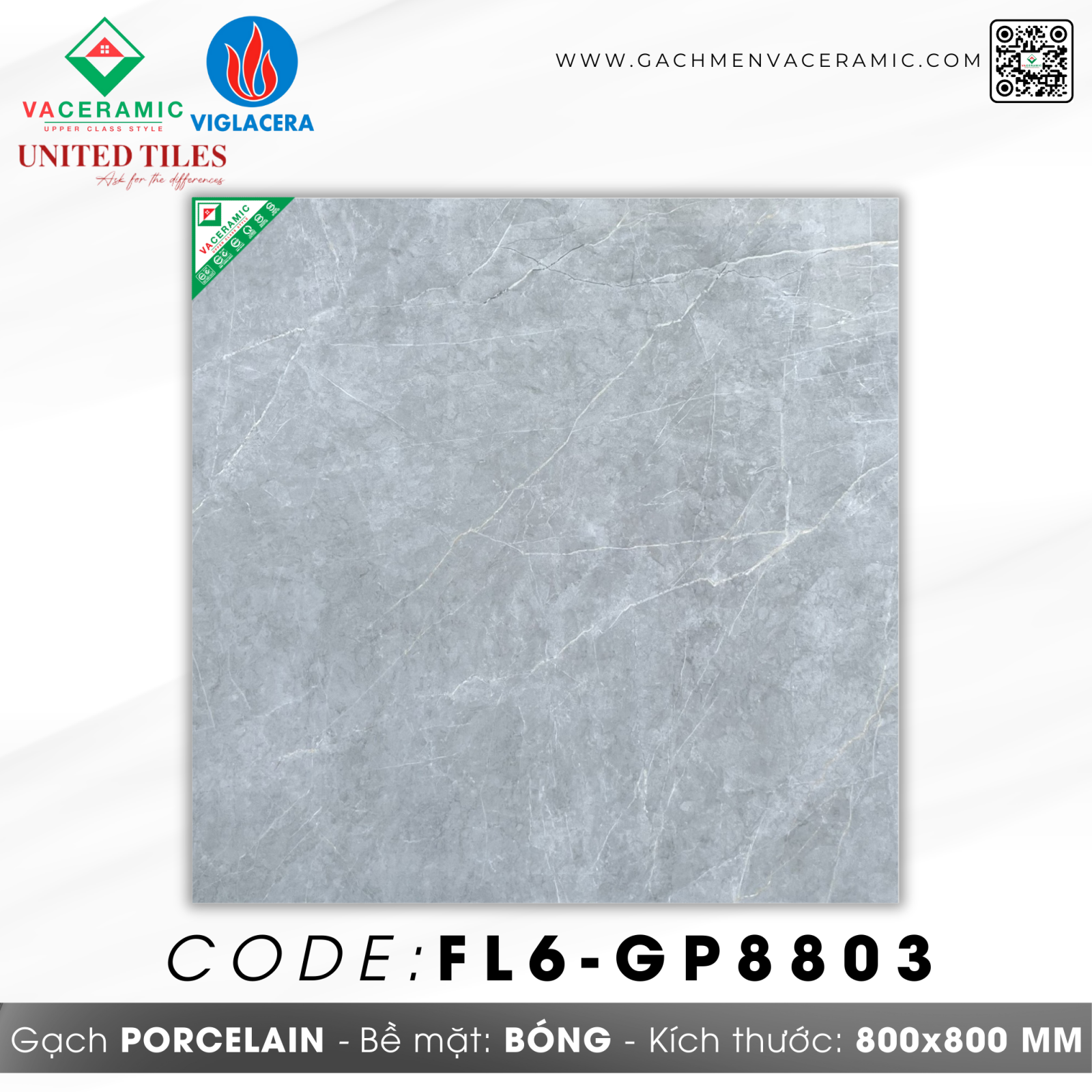 GẠCH LÁT NỀN 80x80 VIGLACERA FL6-GP8803