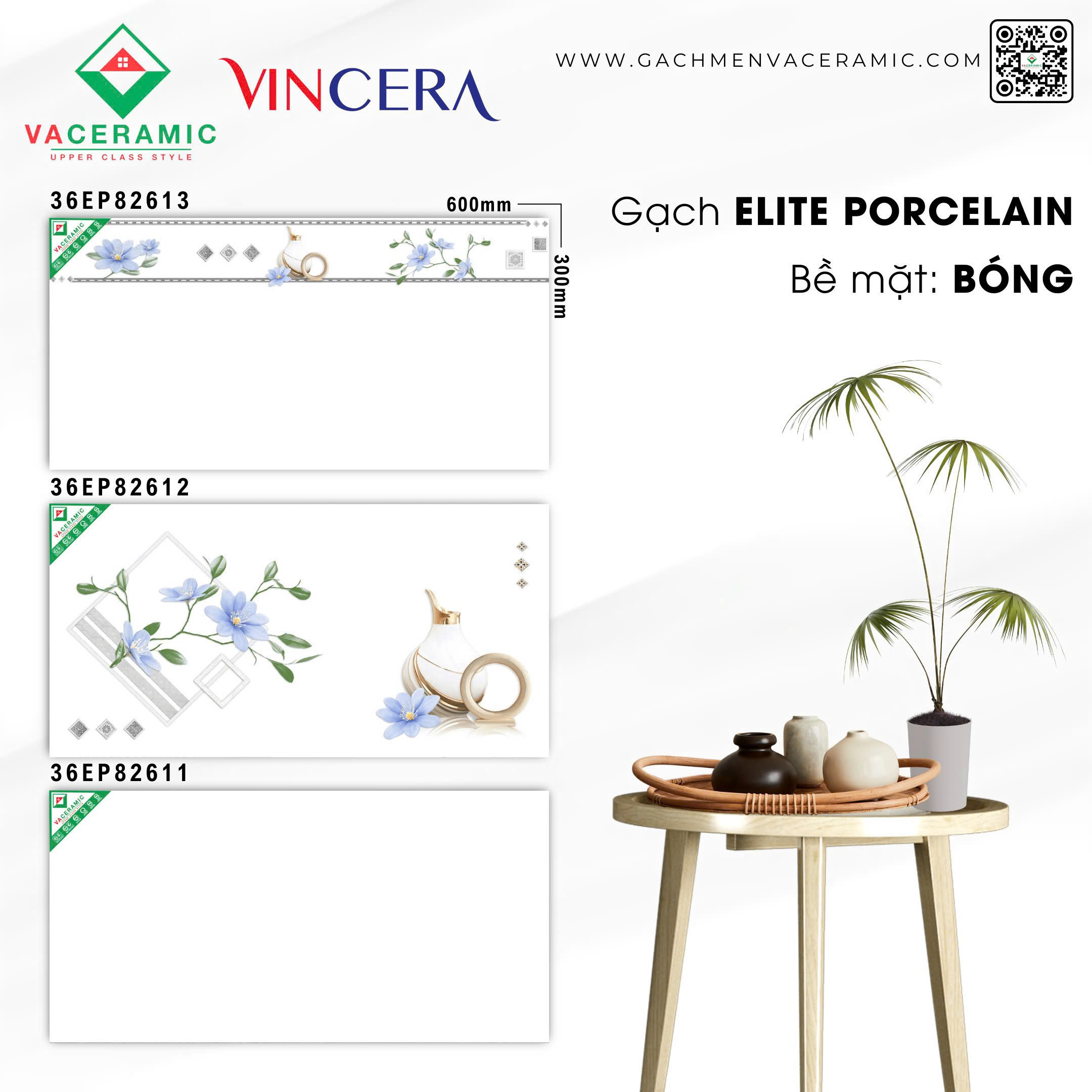 GẠCH ỐP TƯỜNG 30x60 VINCERA 82613 - 82612 - 82611