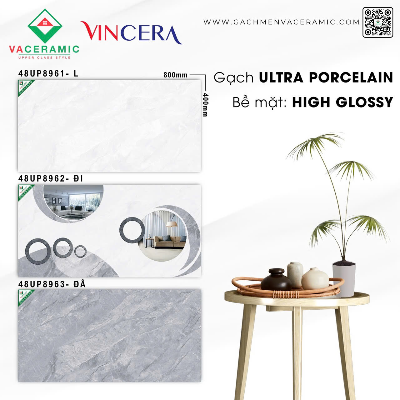 GẠCH ỐP TƯỜNG 30x60 VINCERA 8961 8962 8963