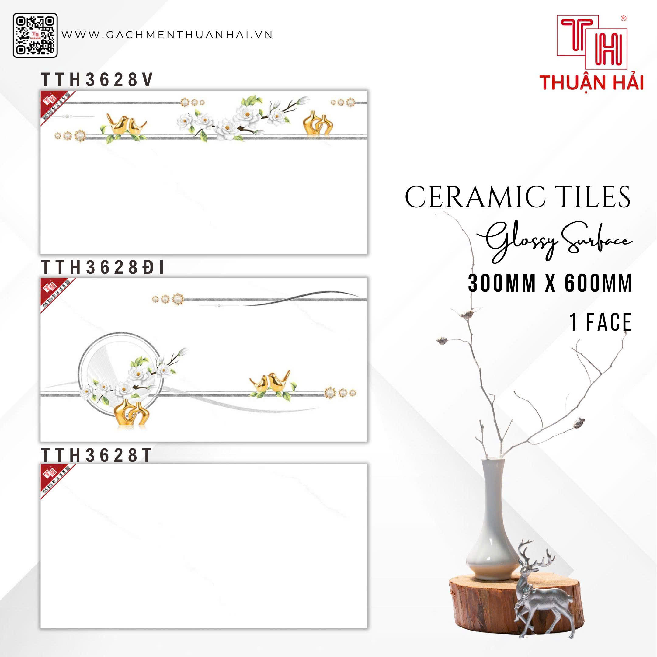 GẠCH ỐP TƯỜNG 30x60 HÀ THANH 3628 L - 3628 ĐI - 3628 ĐÂ